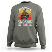 BBQ Sweatshirt Smoker Themed Retro Vintage My Meat Smoking - Wonder Print Shop