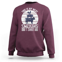 BBQ Sweatshirt Retro This Is My Meat Smoking Barbeque Dad - Wonder Print Shop