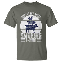 BBQ T Shirt Retro This Is My Meat Smoking Barbeque Dad - Wonder Print Shop