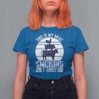 BBQ T Shirt For Women Retro This Is My Meat Smoking Barbeque Dad - Wonder Print Shop
