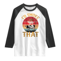 Funny BBQ Raglan Shirt I'd Smoke That Barbecue Retro Grilling Gift