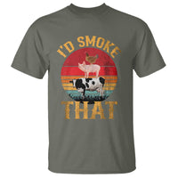 Funny BBQ T Shirt I'd Smoke That Barbecue Retro Grilling Gift - Wonder Print Shop