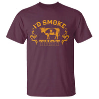 Funny BBQ T Shirt I'd Smoke That Chef Butcher Cook BBQ - Wonder Print Shop