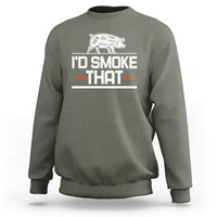 Funny BBQ I'd Smoke That Sweatshirt Chef Butcher Cook BBQ - Wonder Print Shop