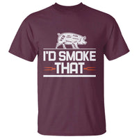 Funny BBQ I'd Smoke That T Shirt Chef Butcher Cook BBQ - Wonder Print Shop
