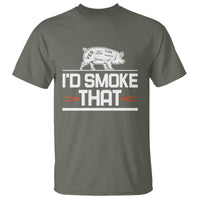 Funny BBQ I'd Smoke That T Shirt Chef Butcher Cook BBQ - Wonder Print Shop