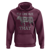 Funny BBQ Hoodie Chef Butcher Cook BBQ I'd Smoke That Cow Beef