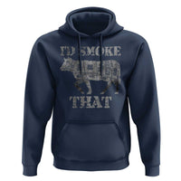 Funny BBQ Hoodie Chef Butcher Cook BBQ I'd Smoke That Cow Beef