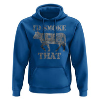 Funny BBQ Hoodie Chef Butcher Cook BBQ I'd Smoke That Cow Beef