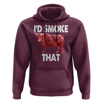 Funny BBQ Hoodie I'd Smoke That Cow Beef Chef Butcher Cook