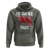 Funny BBQ Hoodie I'd Smoke That Cow Beef Chef Butcher Cook