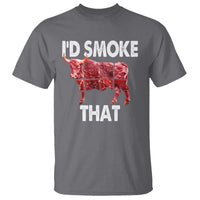 Funny BBQ T Shirt I'd Smoke That Cow Beef Chef Butcher Cook - Wonder Print Shop
