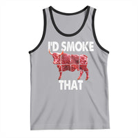 Funny BBQ Tank Top I'd Smoke That Cow Beef Chef Butcher Cook