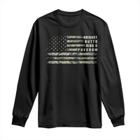BBQ Long Sleeve Shirt Grilling Gifts For Grill Dad Meat Smoker Grill Camo Flag