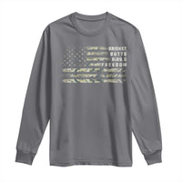 BBQ Long Sleeve Shirt Grilling Gifts For Grill Dad Meat Smoker Grill Camo Flag