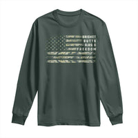 BBQ Long Sleeve Shirt Grilling Gifts For Grill Dad Meat Smoker Grill Camo Flag