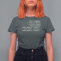 BBQ T Shirt For Women Grilling Gifts For Grill Dad Meat Smoker Grill Camo Flag - Wonder Print Shop