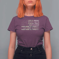 BBQ T Shirt For Women Grilling Gifts For Grill Dad Meat Smoker Grill Camo Flag - Wonder Print Shop