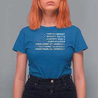 BBQ T Shirt For Women Grilling Gifts For Grill Dad Meat Smoker Grill Camo Flag - Wonder Print Shop