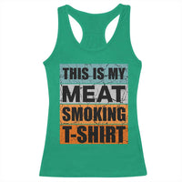 Retro BBQ Smoker This is My Meat Smoking Racerback Tank Top - Wonder Print Shop