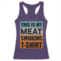 Retro BBQ Smoker This is My Meat Smoking Racerback Tank Top - Wonder Print Shop