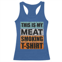 Retro BBQ Smoker This is My Meat Smoking Racerback Tank Top - Wonder Print Shop