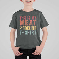 Vintage BBQ This Is My Meat Smoking T Shirt For Kid - Wonder Print Shop