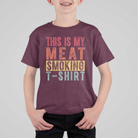 Vintage BBQ This Is My Meat Smoking T Shirt For Kid - Wonder Print Shop
