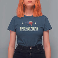 BBQ T Shirt For Women Brisketarian Because Brisket Never Disappoints American Flag - Wonder Print Shop
