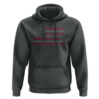 BBQ Hoodie With Red Line American Flag Meat Smoker Grilling Gifts