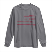BBQ Long Sleeve Shirt With Red Line American Flag Meat Smoker Grilling Gifts