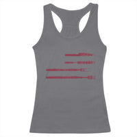 BBQ Racerback Tank Top With Red Line American Flag Meat Smoker Grilling Gifts