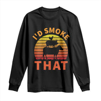 Funny BBQ Long Sleeve Shirt I'd Smoke That Barbecue Retro Grilling Gifts