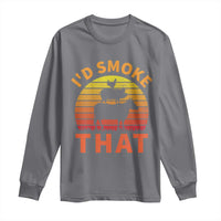 Funny BBQ Long Sleeve Shirt I'd Smoke That Barbecue Retro Grilling Gifts
