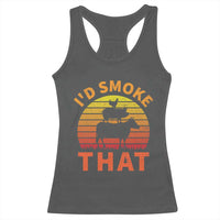 Funny BBQ Racerback Tank Top I'd Smoke That Barbecue Retro Grilling Gifts