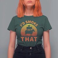 Funny BBQ T Shirt For Women I'd Smoke That Barbecue Retro Grilling Gifts - Wonder Print Shop