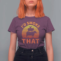 Funny BBQ T Shirt For Women I'd Smoke That Barbecue Retro Grilling Gifts - Wonder Print Shop