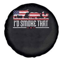 BBQ 4th July Spare Tire Cover I'd Smoke That Patriot Barbeque Cook Chef