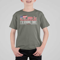 BBQ T Shirt For Kid 4th July I'd Smoke That Patriot Barbeque Cook Chef - Wonder Print Shop
