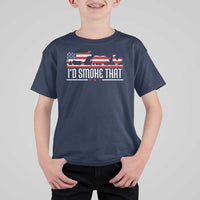 BBQ T Shirt For Kid 4th July I'd Smoke That Patriot Barbeque Cook Chef - Wonder Print Shop