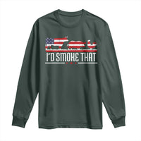 BBQ Long Sleeve Shirt 4th July I'd Smoke That Patriot Barbeque Cook Chef