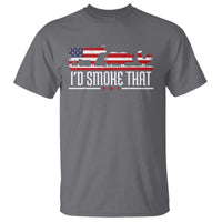 BBQ T Shirt 4th July I'd Smoke That Patriot Barbeque Cook Chef - Wonder Print Shop