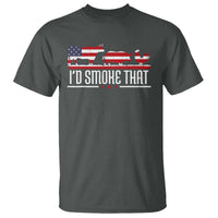BBQ T Shirt 4th July I'd Smoke That Patriot Barbeque Cook Chef - Wonder Print Shop