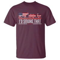 BBQ T Shirt 4th July I'd Smoke That Patriot Barbeque Cook Chef - Wonder Print Shop