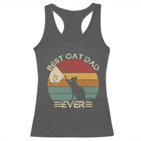 Best Cat Dad Ever Racerback Tank Top Funny Cat Lover Gift Fathers Day - Wonder Print Shop