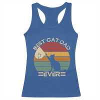 Best Cat Dad Ever Racerback Tank Top Funny Cat Lover Gift Fathers Day - Wonder Print Shop