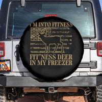 Deer Hunting Spare Tire Cover Im Into Fitness Fit Ness Deer Freezer Camo American Flag - Wonder Print Shop