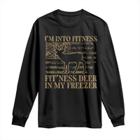 Deer Hunting Long Sleeve Shirt Im Into Fitness Fit Ness Deer Freezer Camo American Flag - Wonder Print Shop