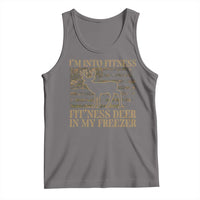 Deer Hunting Tank Top Im Into Fitness Fit Ness Deer Freezer Camo American Flag - Wonder Print Shop