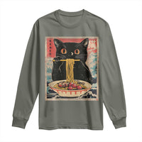 Japanese Ramen Long Sleeve Shirt Funny Graphic Tees Foodies Kawaii Cat Anime Gifts